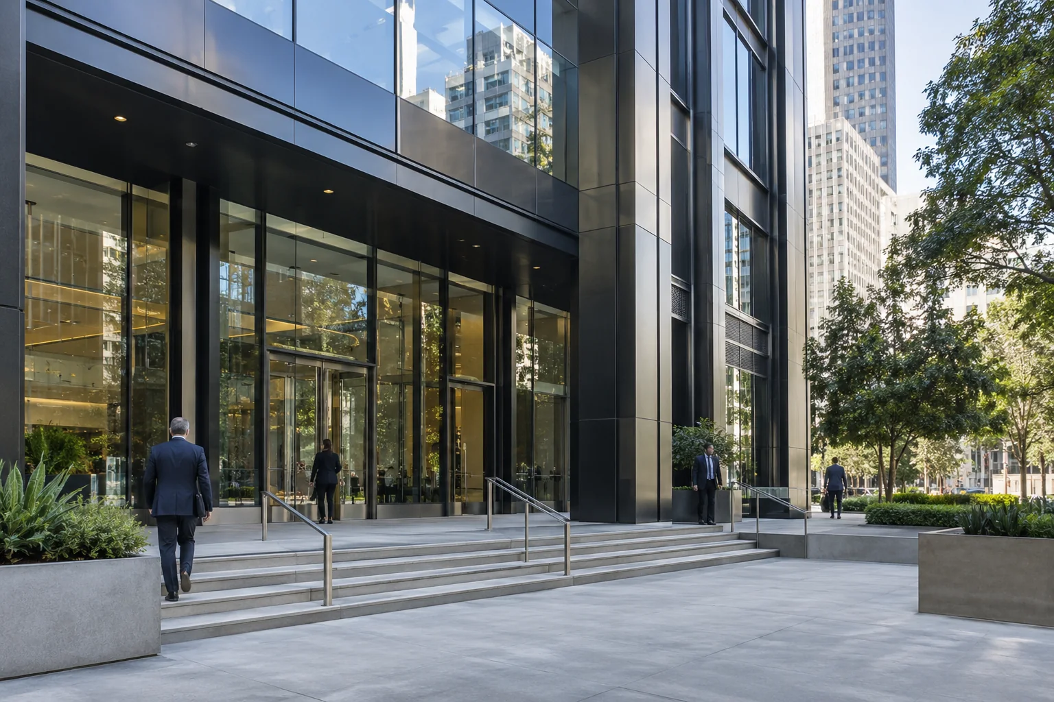 Modern Los Angeles office building entrance