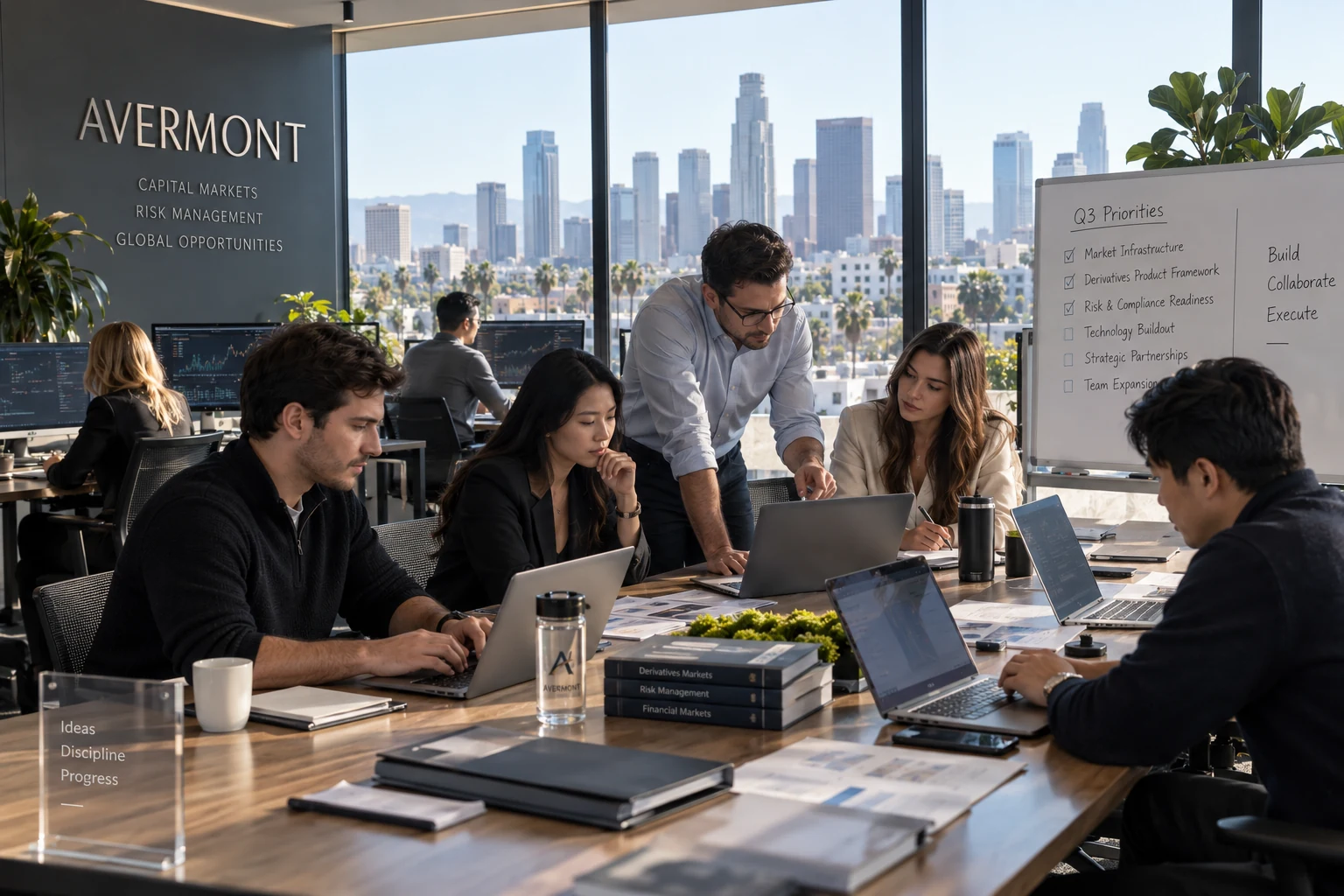 Avermont research team working in a Los Angeles office